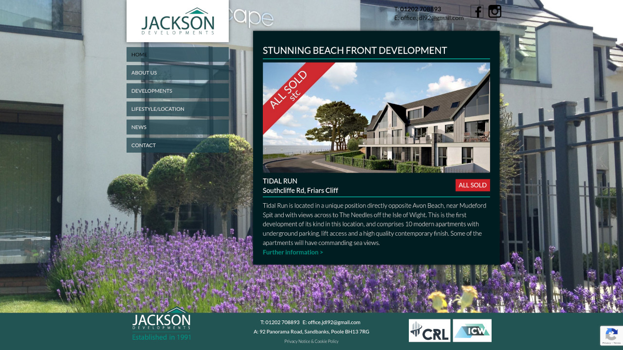 Jackson Developments website screenshot